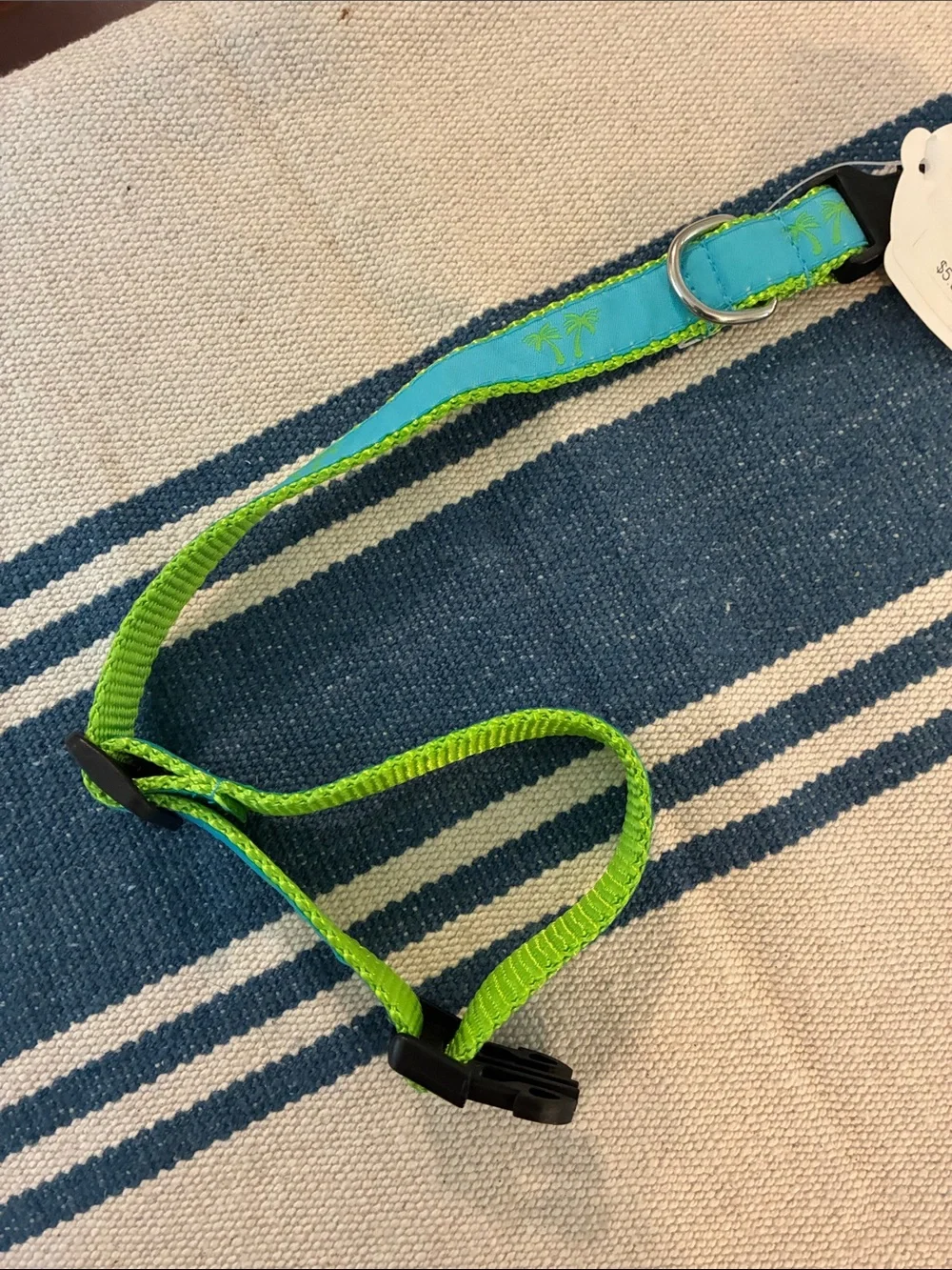 Mudd Blue & Green Adjustable Dog Collar with D-Ring